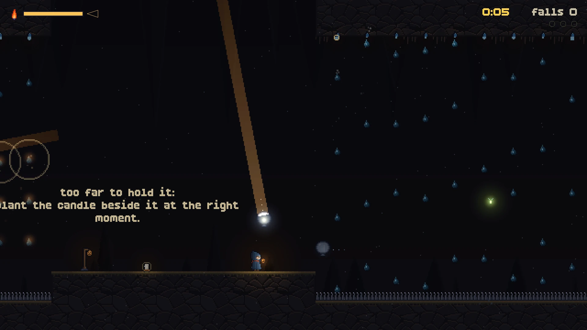 Candeia: a searchlight beam held still by a candle